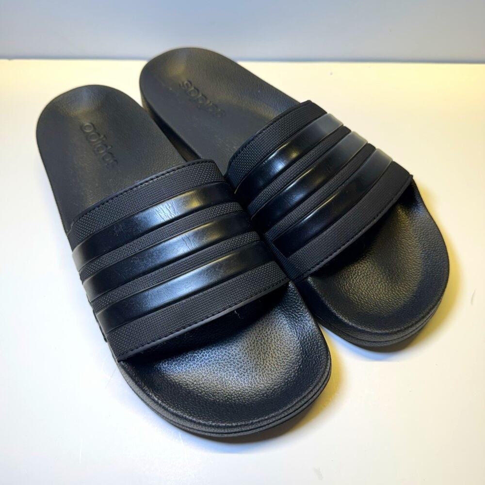 adidas Adilette Men's Black Slide Sandals Cushioned Logo Slip-On